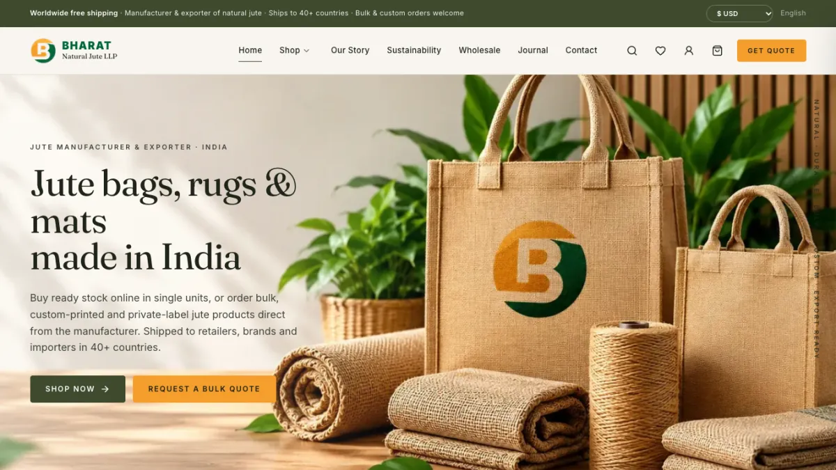BharatJute website homepage